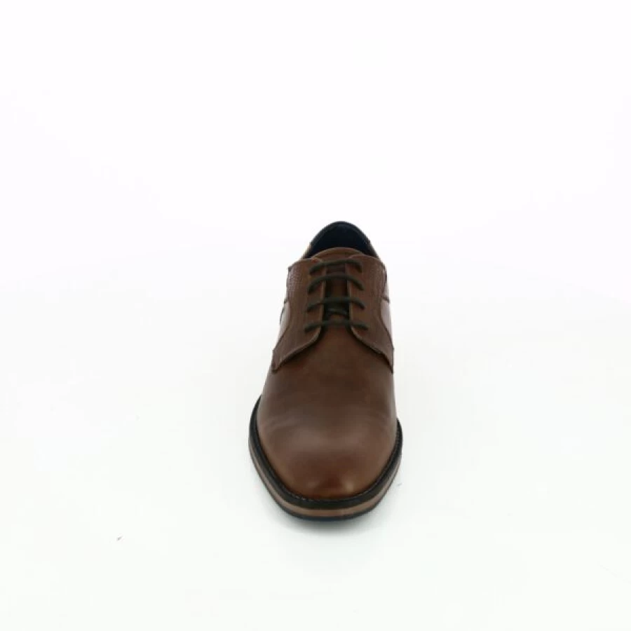 Kevin Men's Cognac Leather Lace-Up Oxford Shoes Classic Casual Style