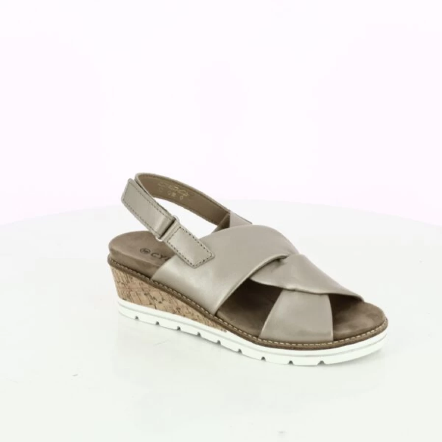Kevin Women's Beige Cypress Sandals - Comfortable Leather Slide Sandals for Summer