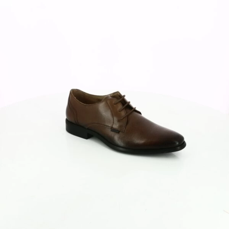 Kevin Cognac Leather Lace-Up Dress Shoes for Men - Classic Style & Comfort