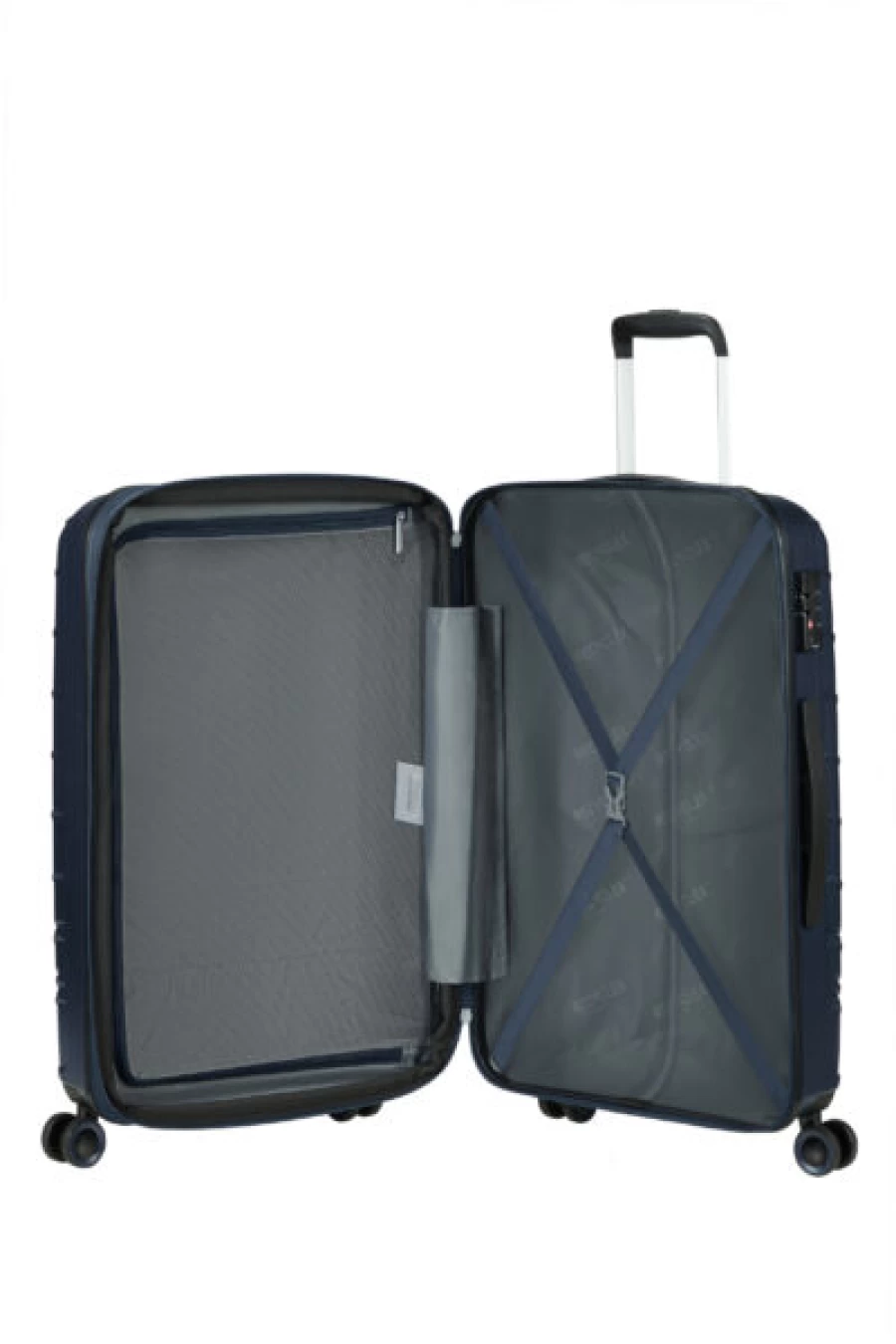 Kevin Blue Lightweight Luggage - Durable American Tourister Style Travel Suitcase