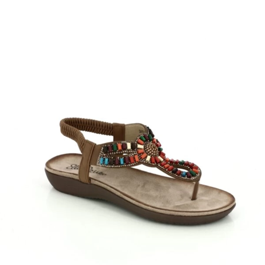 Kevin Ella Cruz Leather Sandals for Women - Cognac Brown Comfortable Slide Sandals