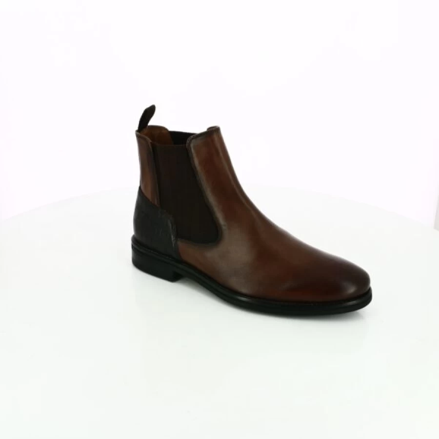 Kevin Cognac Leather Ankle Boots - Daniel Kenneth Style Men's Booties