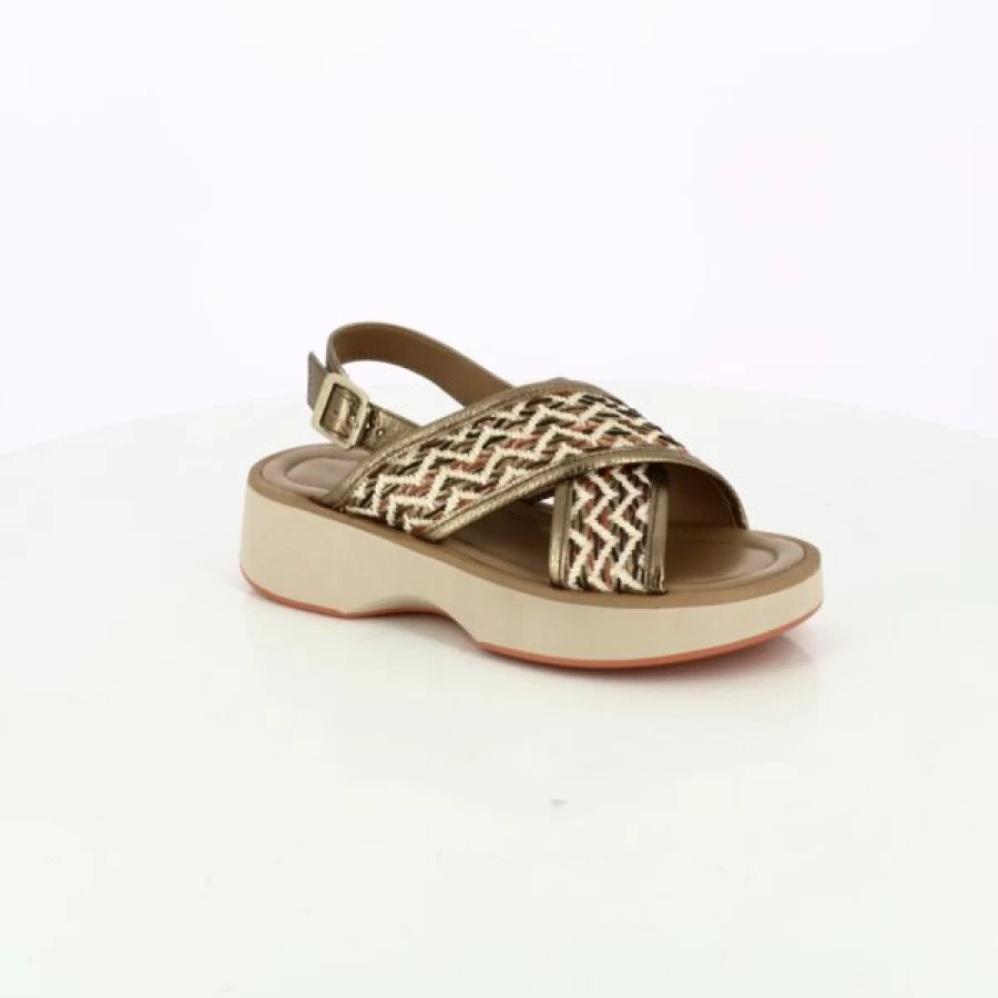 Kevin Gioia Women's Gold Sandals – Elegant Comfortable Flat Slides