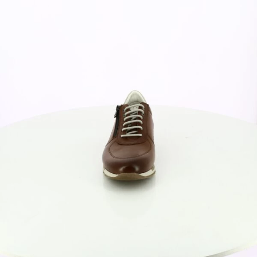 Kevin Cognac Leather Sneakers - Classic Casual Shoes for Men & Women