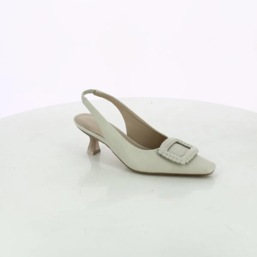 Kevin Women's Beige Pumps - Elegant Low Heel Comfortable Dress Shoes