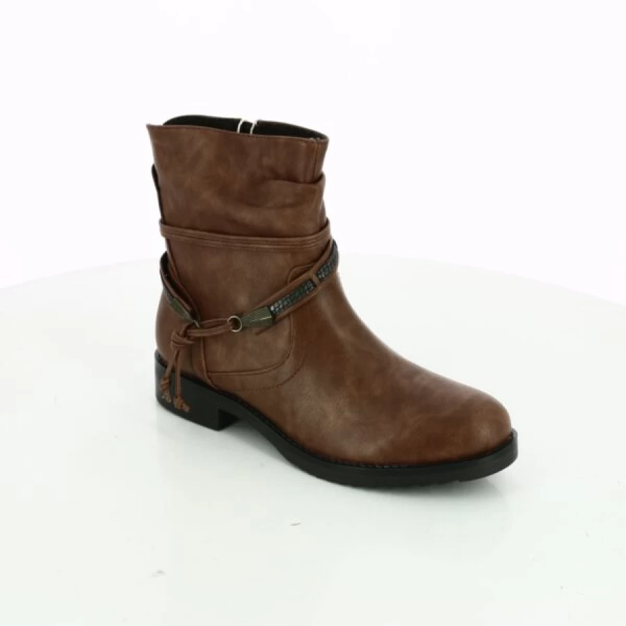 Kevin Cognac Leather Ankle Boots for Women - Jane Klain Style Booties