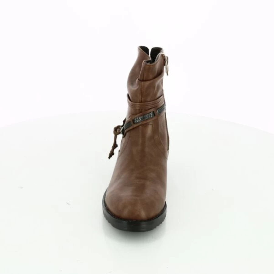 Kevin Cognac Leather Ankle Boots for Women - Jane Klain Style Booties