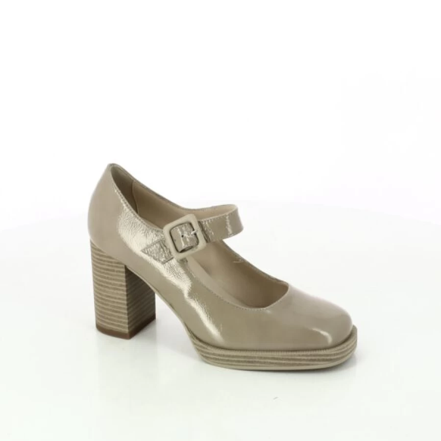 Kevin Women's Taupe Leather Pumps - Elegant Comfort Slip-On Shoes
