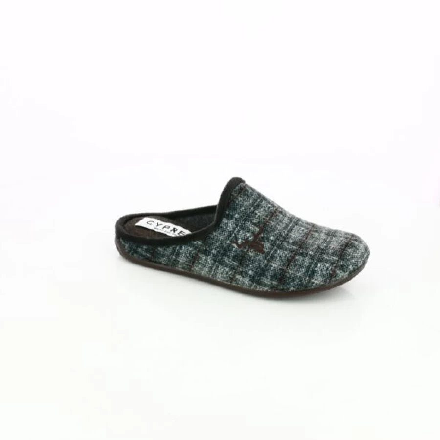 "Kevin Men's Comfortable Cypress Slide Slippers in Gray – Soft Indoor/Outdoor House Shoes"