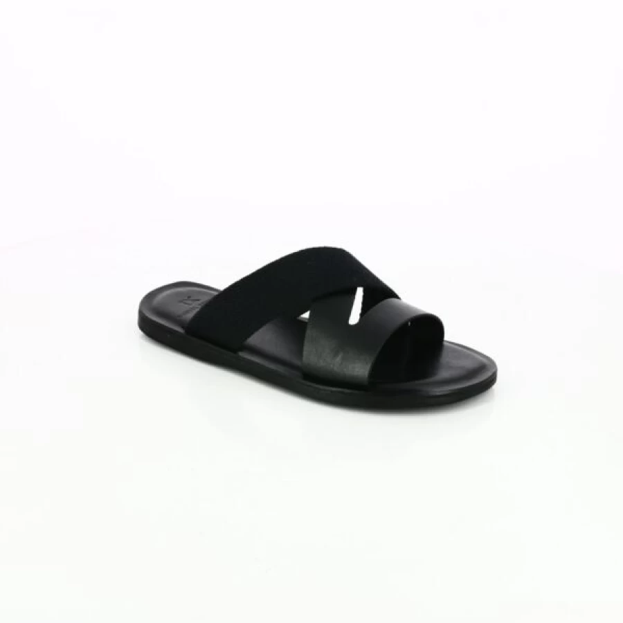 "Kevin Men's Black Cypress House Slippers - Comfortable Indoor Slide Sandals"