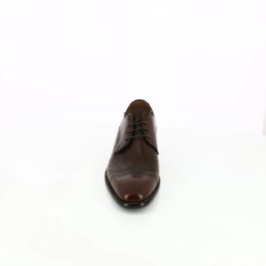 Kevin Ambiorix Cognac Leather Lace-Up Dress Shoes for Men - Classic Oxford Style