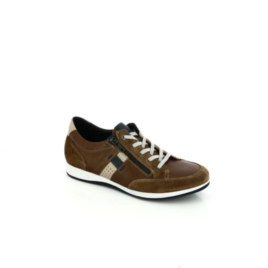 Kevin Cognac Leather Sneakers for Men - Classic Casual Shoes