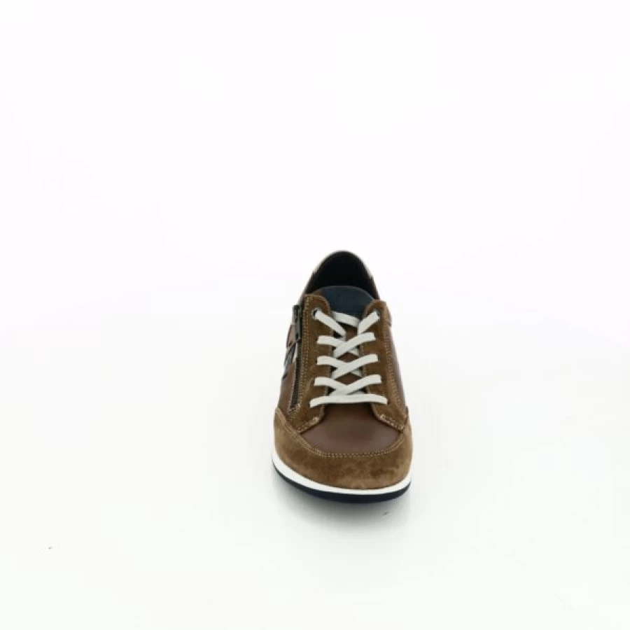 Kevin Cognac Leather Sneakers for Men - Classic Casual Shoes