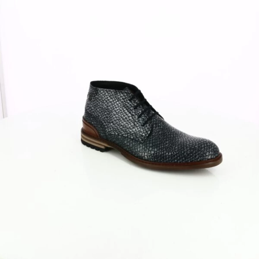 Kevin Blue Leather Ankle Boots for Men - Stylish Casual Bottines with Comfort Fit