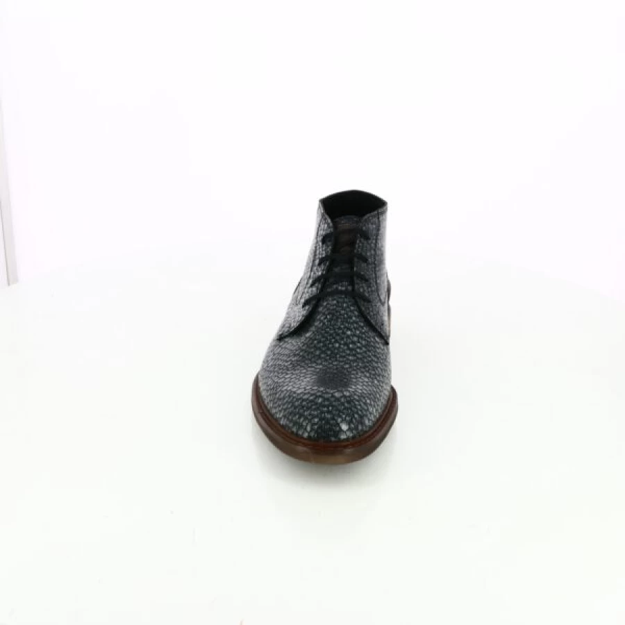 Kevin Blue Leather Ankle Boots for Men - Stylish Casual Bottines with Comfort Fit