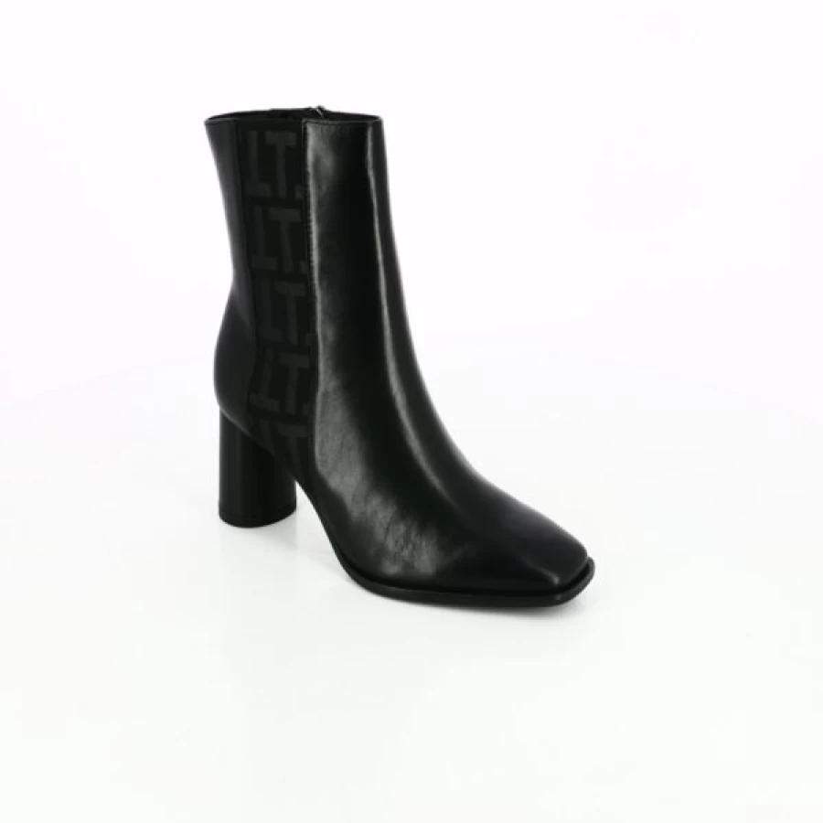Kevin Black Ankle Boots for Women - Stylish Leather Bottines Chunky Heel Comfortable Casual Shoes