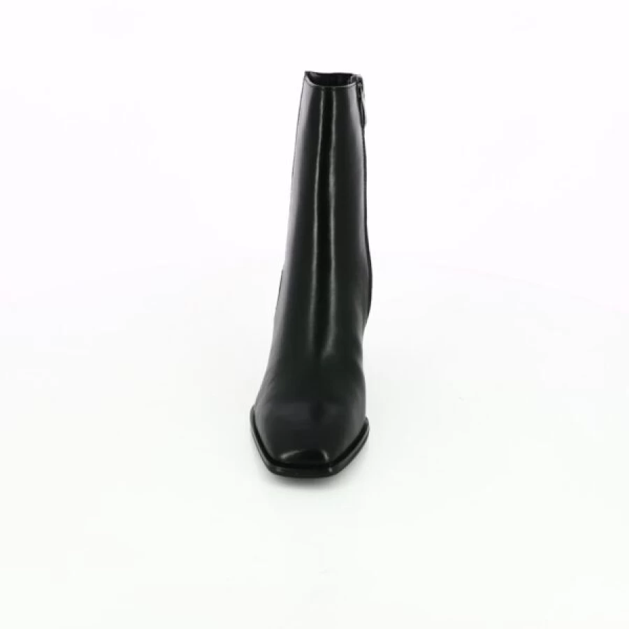 Kevin Black Ankle Boots for Women - Stylish Leather Bottines Chunky Heel Comfortable Casual Shoes