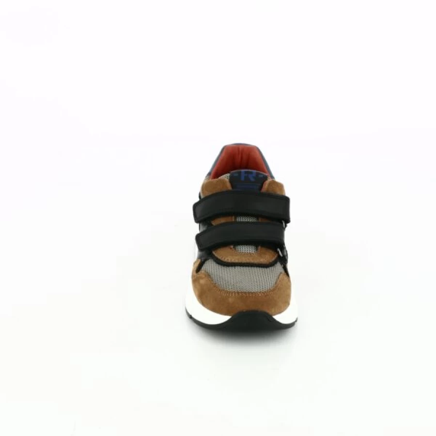 Kevin Cognac Leather Velcro Sneakers for Men – Stylish & Comfortable Slip-On Shoes