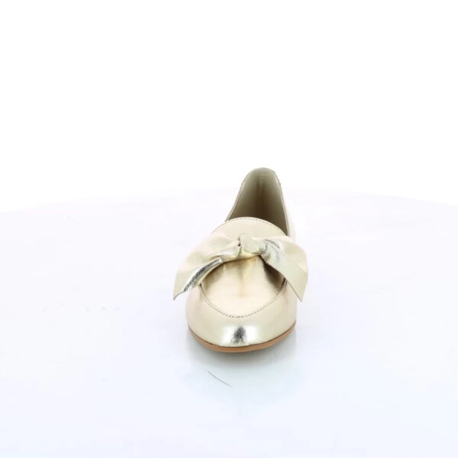 Kevin Gold Loafers for Women - Classic Moccasin Style Comfortable Slip-On Shoes