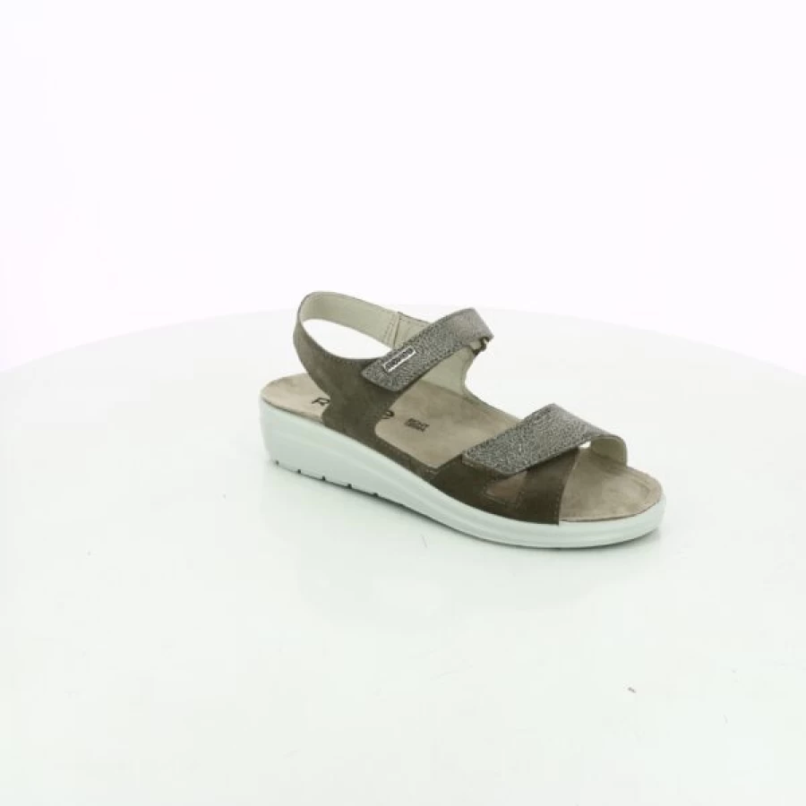 Kevin Women's Taupe Red Sandals - Comfortable Casual Summer Footwear