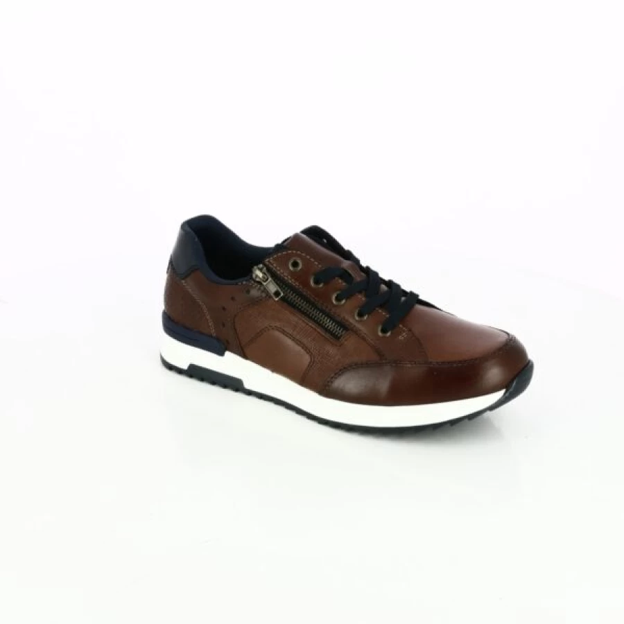 Kevin Cognac Leather Sneakers for Men - Comfortable Casual Walking Shoes