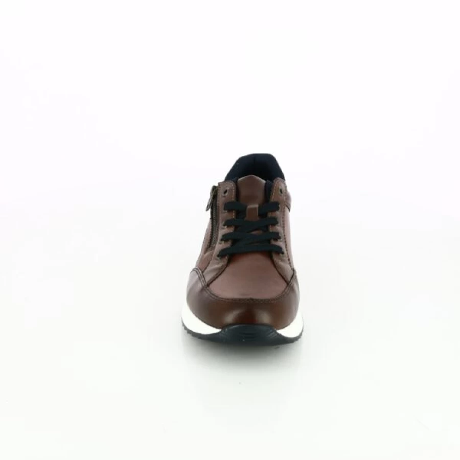 Kevin Cognac Leather Sneakers for Men - Comfortable Casual Walking Shoes