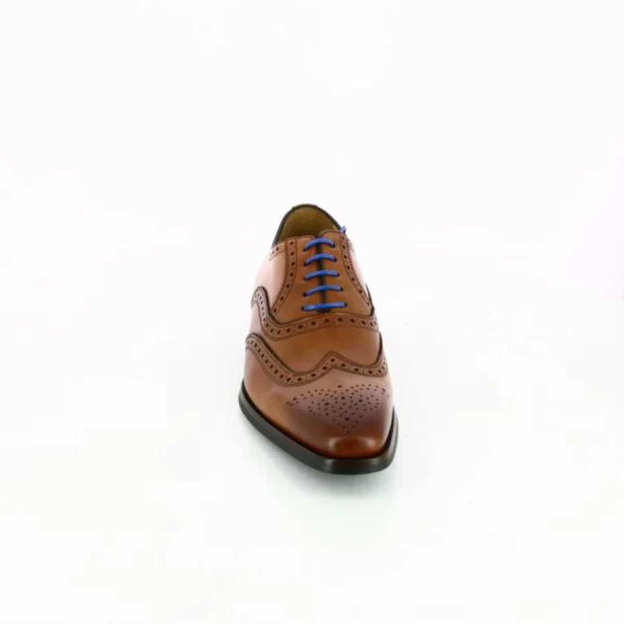 Kevin Cognac Leather Lace-Up Dress Shoes for Men - Classic Formal Oxford Style