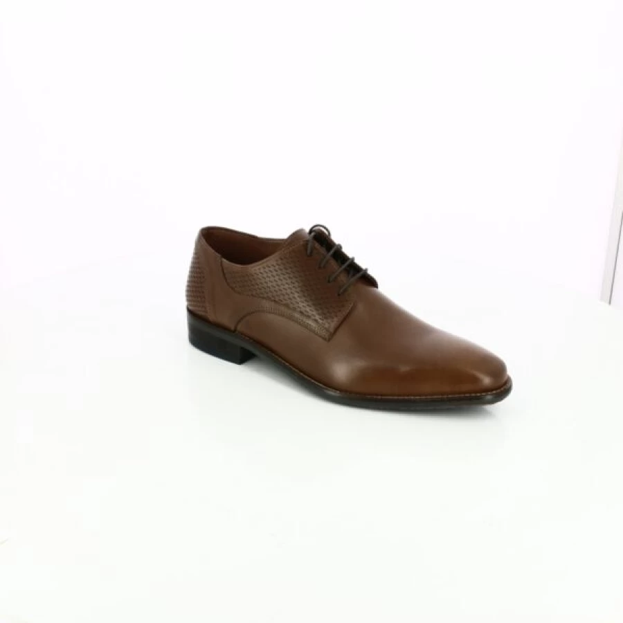Kevin Cognac Leather Lace-Up Dress Shoes for Men - Classic Ambiorix Style