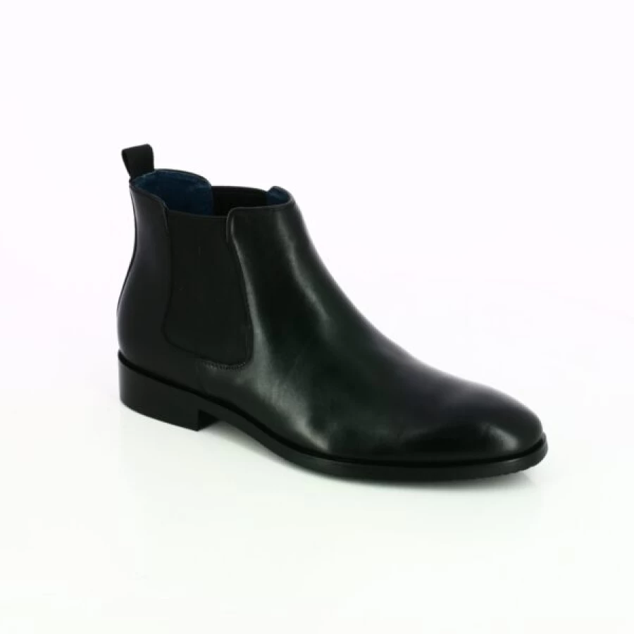 Kevin Cypres Black Leather Boots for Men - Stylish Ankle Booties for Casual & Dress Wear