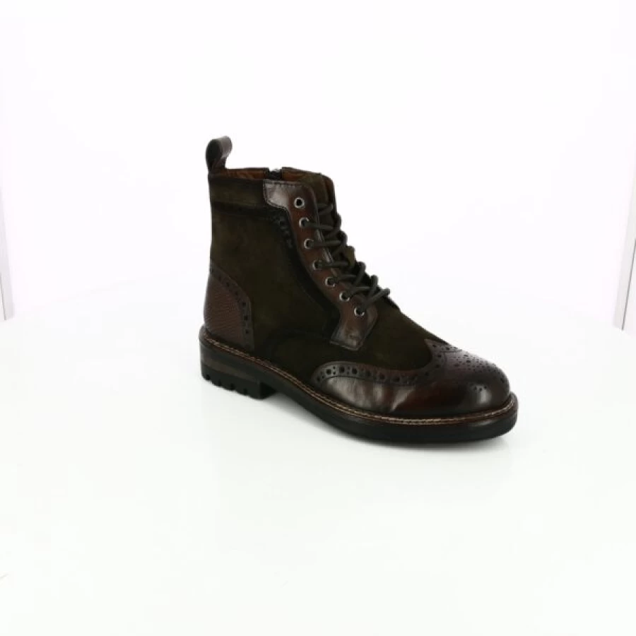 Kevin Green Leather Ankle Boots for Men - Stylish Casual Booties