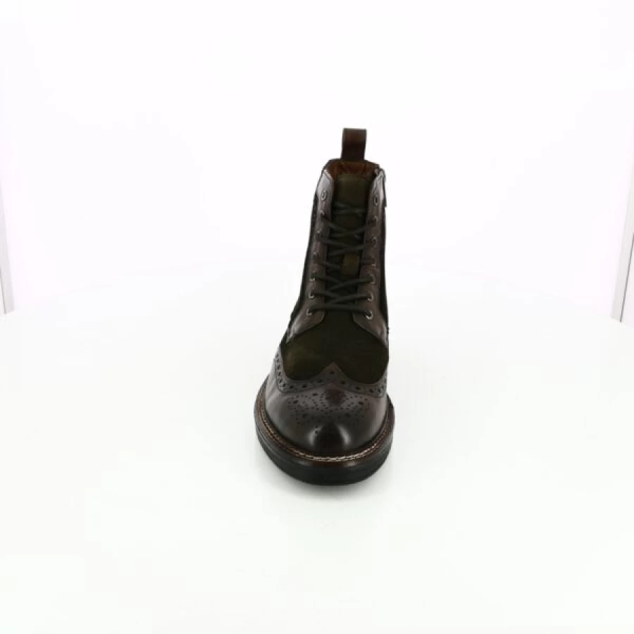 Kevin Green Leather Ankle Boots for Men - Stylish Casual Booties
