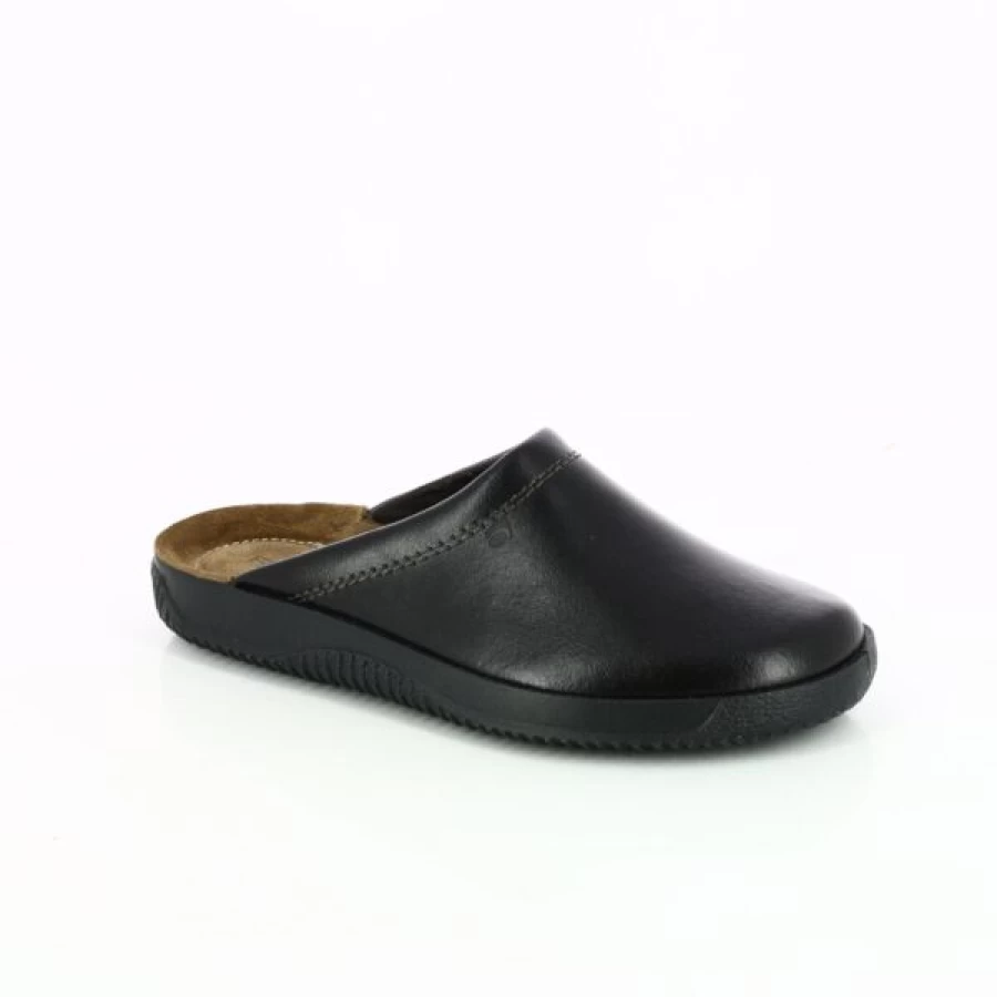 Kevin Men's Brown Leather Slippers - Comfortable Rohde Style House Shoes