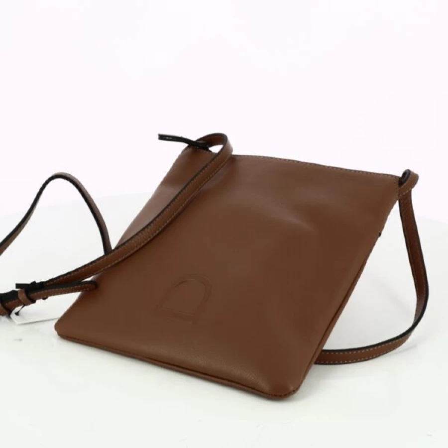 Kevin Etrier Handbags for Women - Genuine Leather Cognac Shoulder Bag