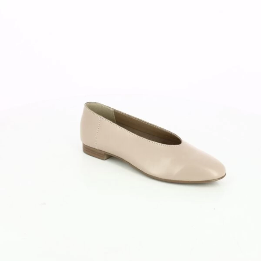 Kevin Beige Ballerina Flats for Women - Elegant Comfort Leather Ballet Shoes