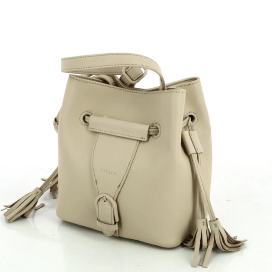 Kevin Etrier Leather Handbag for Women - Elegant Beige Tote, Stylish Shoulder Bag