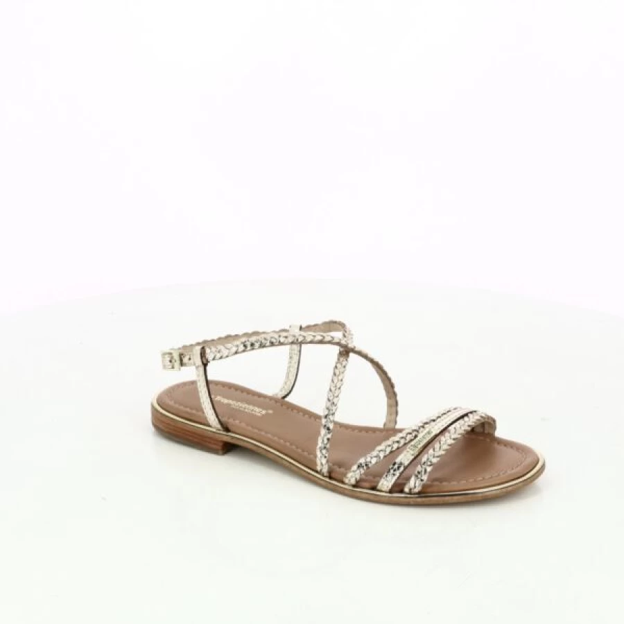 Kevin Women's Gold Tropeziennes Sandals – Luxury Leather Comfort Slides
