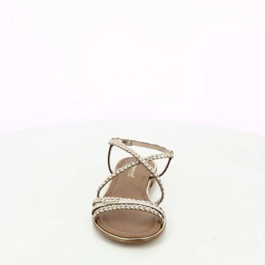 Kevin Women's Gold Tropeziennes Sandals – Luxury Leather Comfort Slides