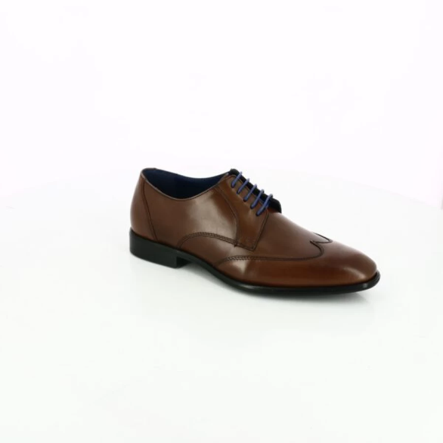 Kevin Cognac Leather Lace-Up Dress Shoes for Men - Premium Cypres Style Formal Footwear